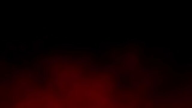 Dense red smoke, fog, or clouds slowly rise from bottom of frame, atmospheric and moody background for horror or fantasy titles