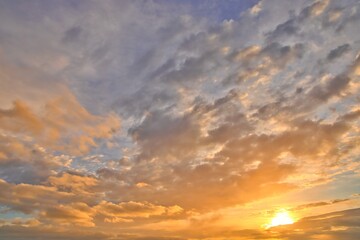 Sky Replacement Sunrise Mixture Layers of Cloud
