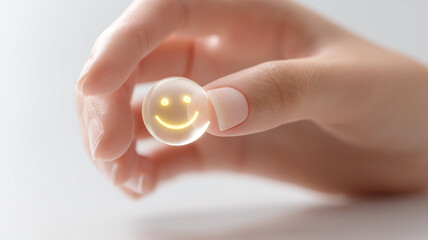 A hand navigating a spherical digital interface with glowing data points.