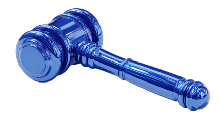 Shiny blue gavel, legal
