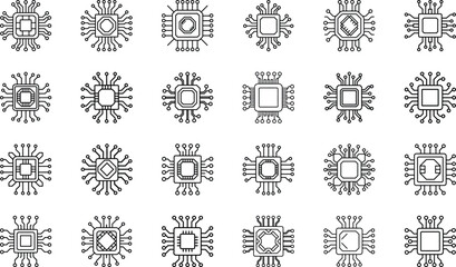 Neural Network Brain, Robotics Arm, Cloud Computing, Data Analytics, AI Chip, Chatbot Assistant, Blockchain, IoT, Automation, and Future Technology Vector Illustration Pack