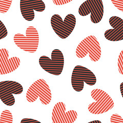 Valentine seamless pattern with hearts valentine day  design for fabric, cotton, wallpaper, satin and background