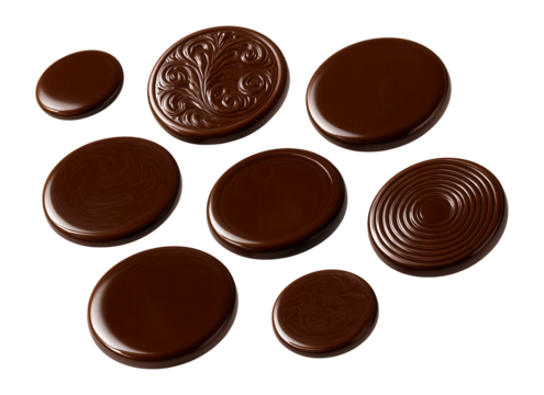 Chocolate discs for elegant desserts