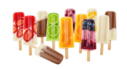 Assortment of Popsicles Isolated Transparent PNG