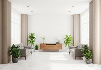 Modern interior design with furniture concept background.