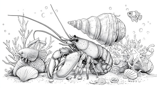 Kolorowanki dla dzieci &ndash; Zwierzęta morskie: delfin, ż&oacute;łw, rekin, krab, meduza i inne stworzenia oceanu do druku