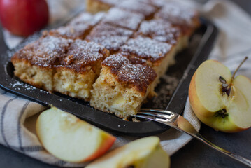 Gourmet traditional holiday apple pie sweet baked dessert food with cinnamon and apples 