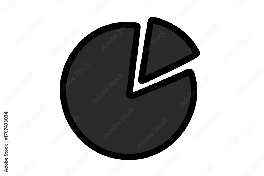 Poster pie chart icon vector silhouette. business graph symbol for data analysis and statistics. infographi