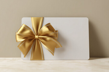 Elegant Gift Card with Golden Ribbon Bow