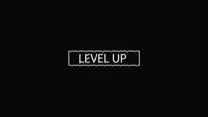 text level up animation with glitch effect on black background, 4k video
- Powered by Adobe
