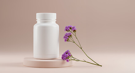 plastic medicine white bottle Mockup