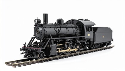 Fototapeta premium old steam engine on a white 