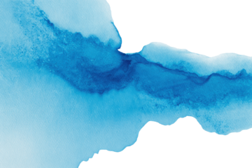 Abstract light blue ink flow brush shape transparent PNG isolated background. Vibrant, vivid, colorful art, bright swirl texture design