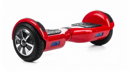 red toy car isolated on white