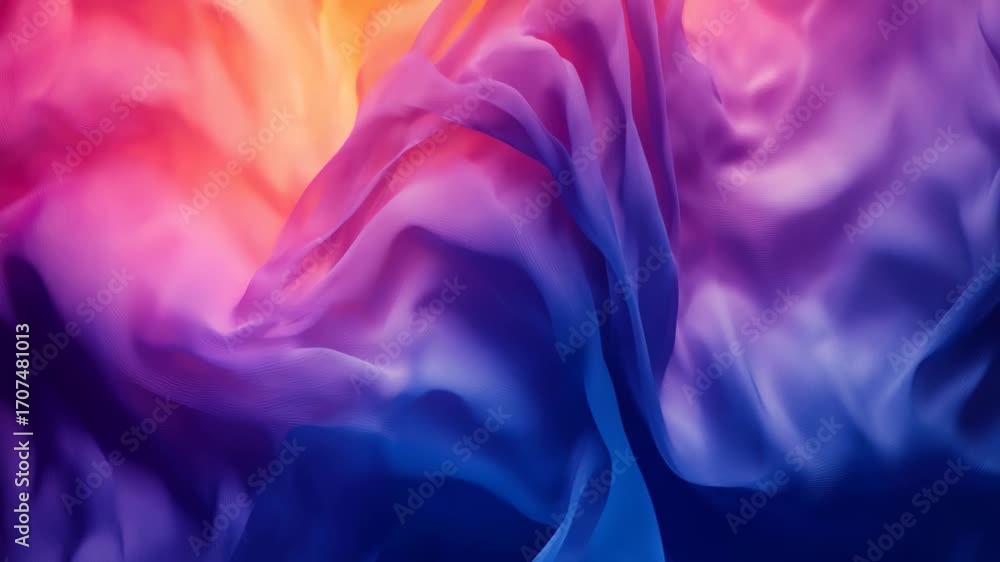 Poster multicolor gradient background with flowing fabric texture creates a vibrant visual experience, mult