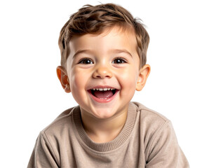 Cheerful Child Laughing Portrait Clipart Illustration
