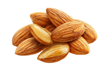 Almond nuts PNG, transparent isolated background. Healthy superfood nut snack. Nutritious, natural, organic food, flavour, cooking ingredient, vitamin mineral source