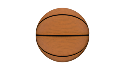 Basketball close up for sports and fitness promotions, a dynamic athletic ball design element for teams on transparent background