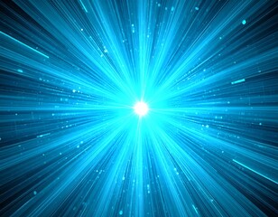 Radiant blue burst emanating from a central point