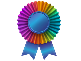 Satin Ribbon Award with Rosette, Transparent Background