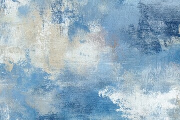 Fototapeta premium Abstract Grunge blue cream white texture background wallpaper. Art backdrop, contrasting paint brush strokes, weathered canvas