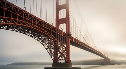 Fototapeta premium Majestic Golden Gate Bridge in Fog.