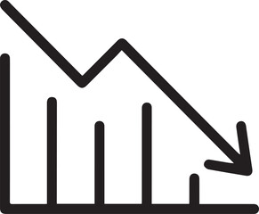 Decline Graph Outline Icon &ndash; Minimal Downward Chart Vector