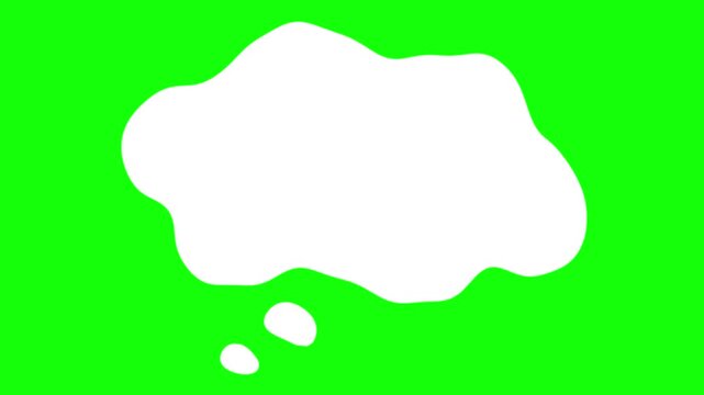 白いモヤモヤふきだしのアニメーション（クロマキー）