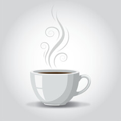 Simple Coffee Cup with Steam