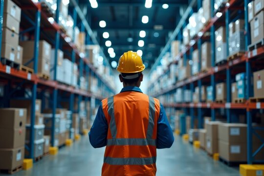 An engineer braving a ransomware attack in a frenzied automated logistics warehouse, highlighting the cybersecurity struggles of contemporary businesses. - Powered by Adobe