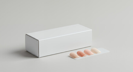 white nail box with synth nails Mockup