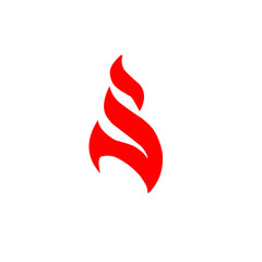 Minimalist Red Flame Icon