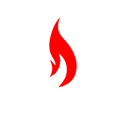Minimalist Red Flame Icon