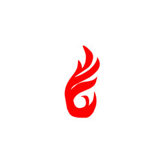 Minimalist Red Flame Icon
