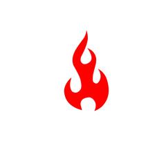 Minimalist Red Flame Icon