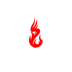 Minimalist Red Flame Icon