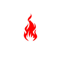Minimalist Red Flame Icon