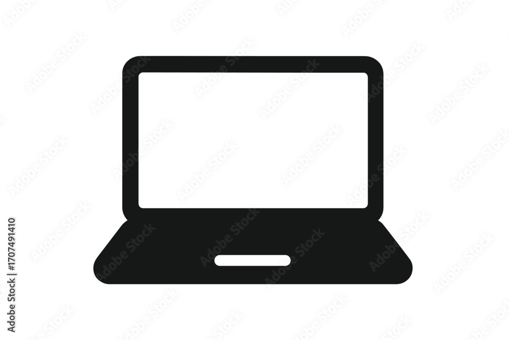 Aufkleber laptop computer icon vector. simple flat silhouette symbol for web design. digital notebook device w