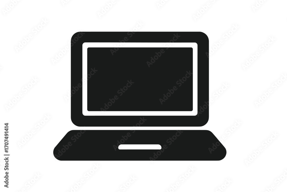 Poster laptop icon vector. computer symbol illustration. simple notebook pictogram. modern digital device s
