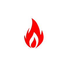 Minimalist Red Flame Icon