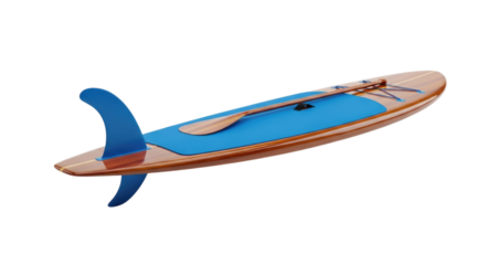 Wooden Stand Up Paddle Board, transparent background, cutout PNG