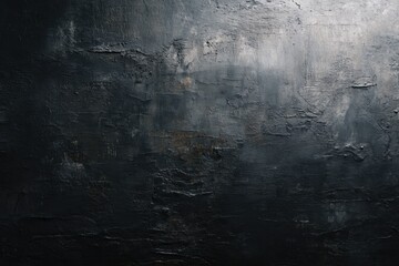 Obraz premium Grunge weathered black wall paint background wallpaper. Copy space, worn out backdrop 