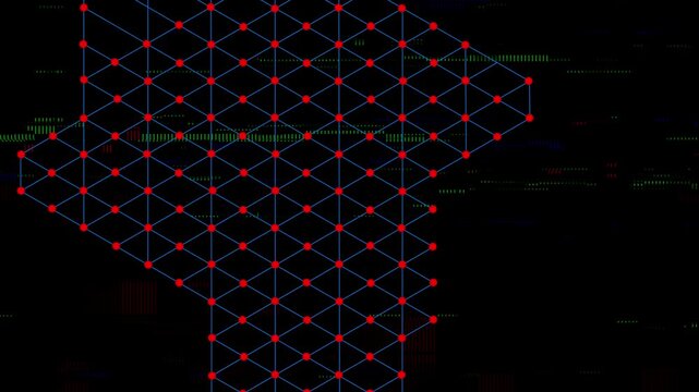 Abstract digital technology background with binary code pattern and futuristic light design