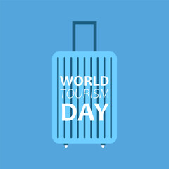 A suitcase design emphasizes World Tourism Day celebration.