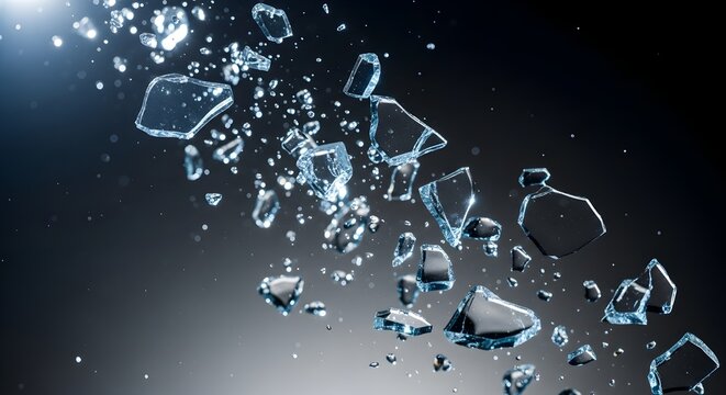 Shattered Glass Explosion Abstract Background.