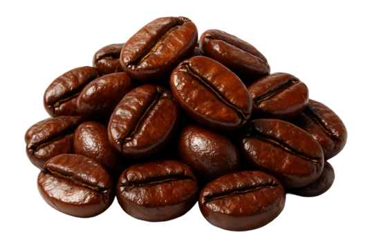 Whole coffee beans, honey processed, sticky texture