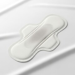 Obraz premium Feminine hygiene product on white satin fabric isolated on white background sanitary napkin for menstruation days, hygiene protection