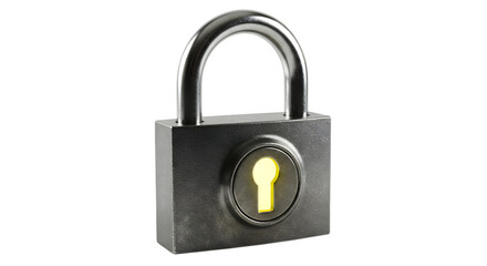 Naklejka premium Silver metal padlock glows, shows security concept. Illustrates data protection, privacy, or safety. Ideal for technology branding, presentations, or posters.