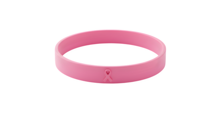 Pink smooth band with ribbon promotes breast cancer awareness. Ideal for posters, social media, and fundraising materials.