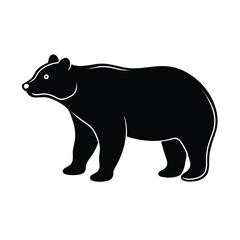 Minimalist black bear silhouette on a clean white background